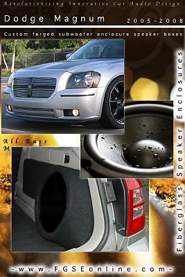 2005-08 Dodge Magnum custom forged subwoofer speaker box enclosure